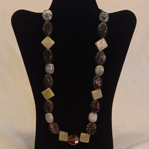 Aristisan Handmade Chunky Earthy Multi-Color Beaded Necklace